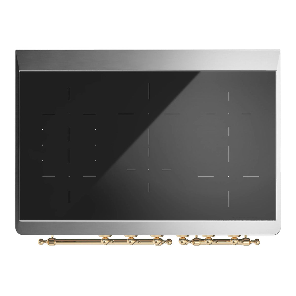 ILVE Majestic III 40-Inch Induction Range, 6 Elements, Triple Glass Door Electric Oven, Stainless Steel with Brass Trim (UMDIB40NR3SSG)