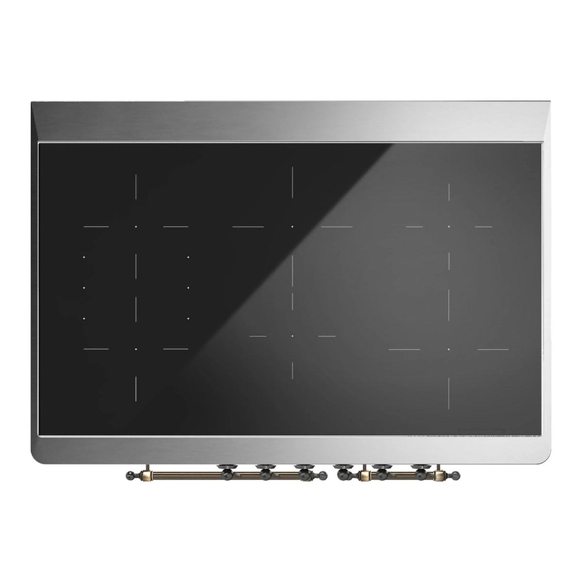 ILVE Majestic III 40-Inch Induction Range, 6 Elements, Triple Glass Door Electric Oven, White with Burnished Trim (UMDIB40NR3WHB)