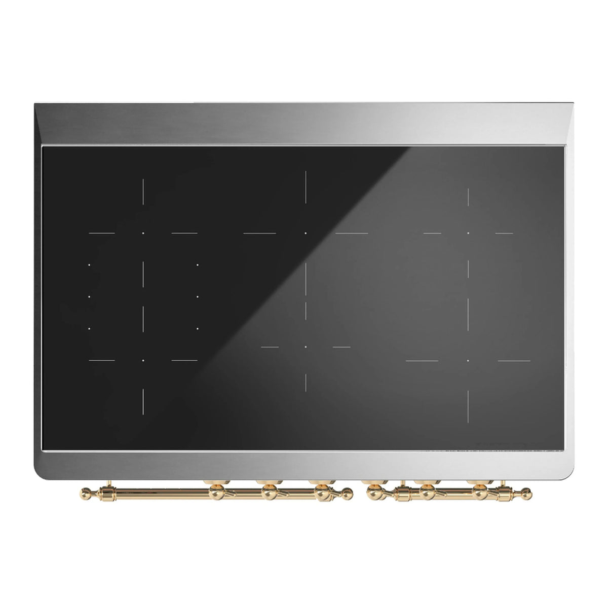 ILVE Majestic III 40-Inch Induction Range, 6 Elements, Triple Glass Door Electric Oven, White with Brass Trim (UMDIB40NR3WHG)