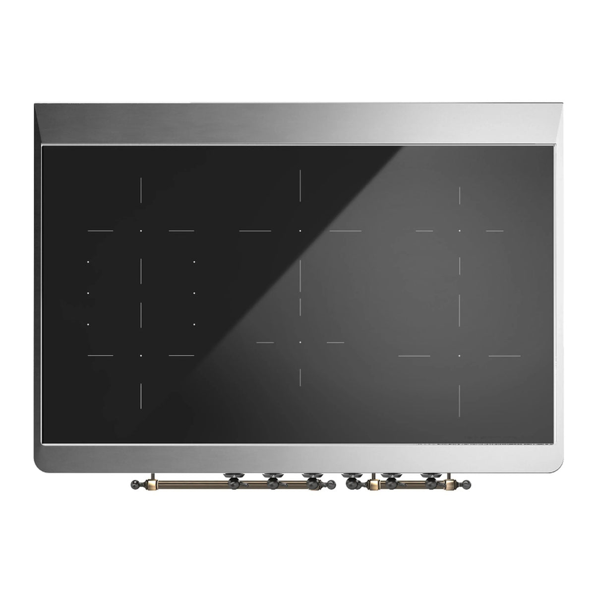 ILVE Majestic III 40-Inch Induction Range, 6 Elements, Solid Door Electric Oven, Antique White with Burnished Trim (UMDIB40QNR3AWB)