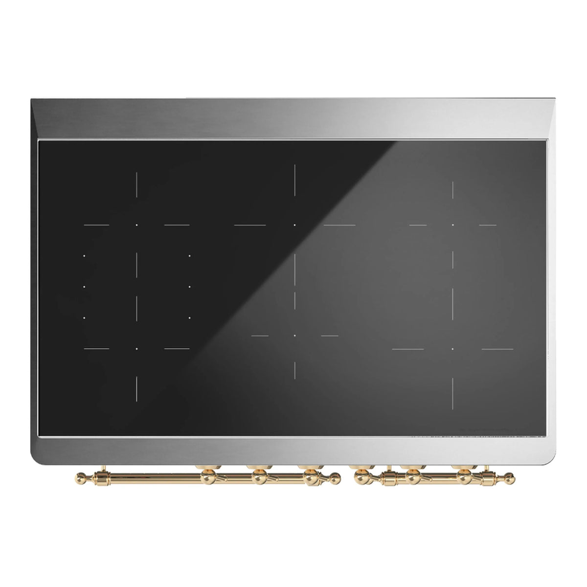 ILVE Majestic III 40-Inch Induction Range, 6 Elements, Solid Door Electric Oven, Antique White with Brass Trim (UMDIB40QNR3AWG)