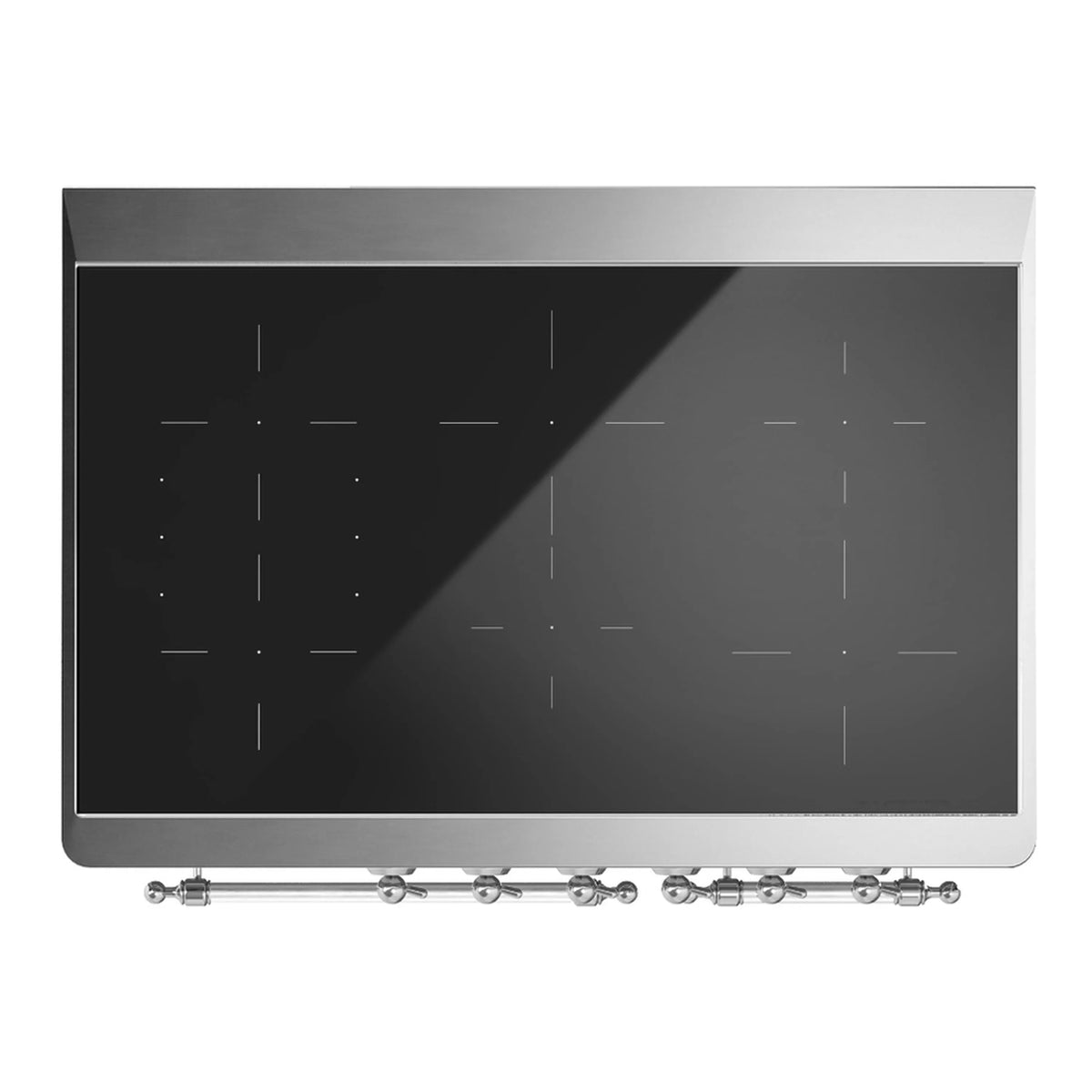 ILVE Majestic III 40-Inch Induction Range, 6 Elements, Solid Door Electric Oven, Glossy Black with Chrome Trim (UMDIB40QNR3BKC)