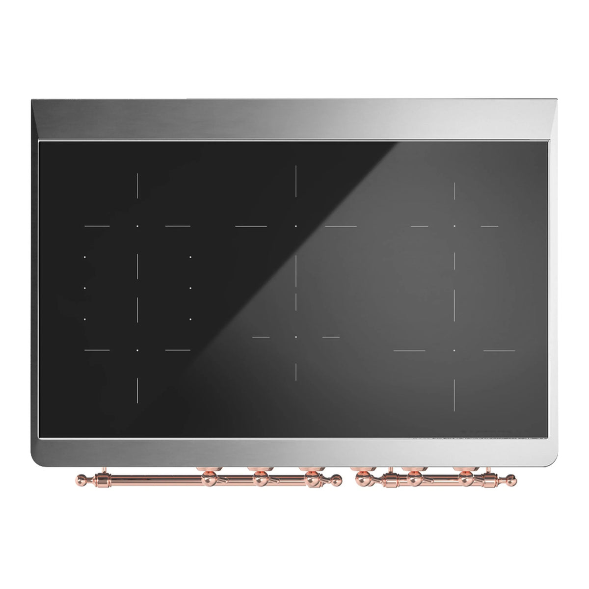 ILVE Majestic III 40-Inch Induction Range, 6 Elements, Solid Door Electric Oven, Glossy Black with Copper Trim (UMDIB40QNR3BKP)