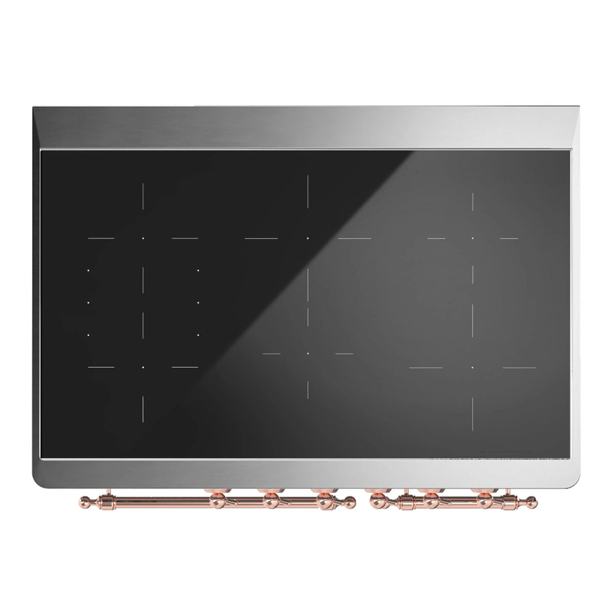 ILVE Majestic III 40-Inch Induction Range, 6 Elements, Solid Door Electric Oven, Midnight Blue with Copper Trim (UMDIB40QNR3MBP)