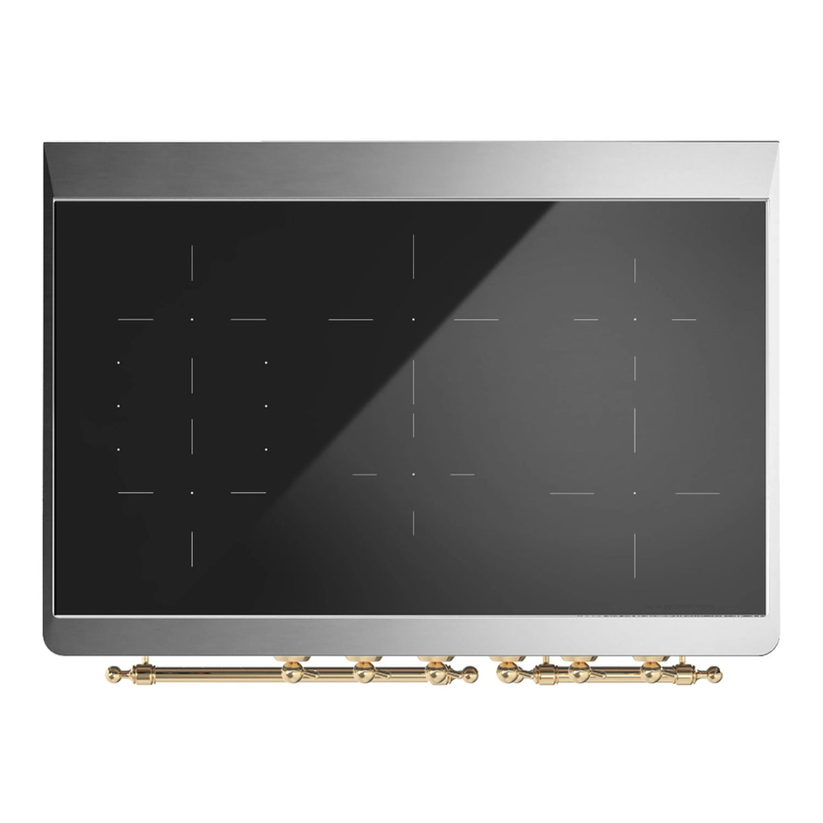 ILVE Majestic III 40-Inch Induction Range, 6 Elements, Solid Door Electric Oven, Matte Graphite with Brass Trim (UMDIB40QNR3MGG)