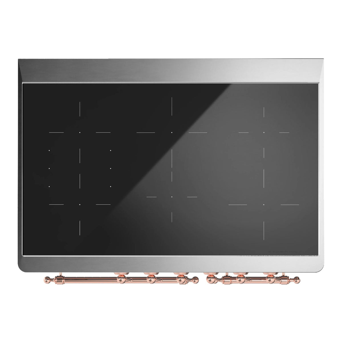 ILVE Majestic III 40-Inch Induction Range, 6 Elements, Solid Door Electric Oven, Stainless Steel with Copper Trim (UMDIB40QNR3SSP)