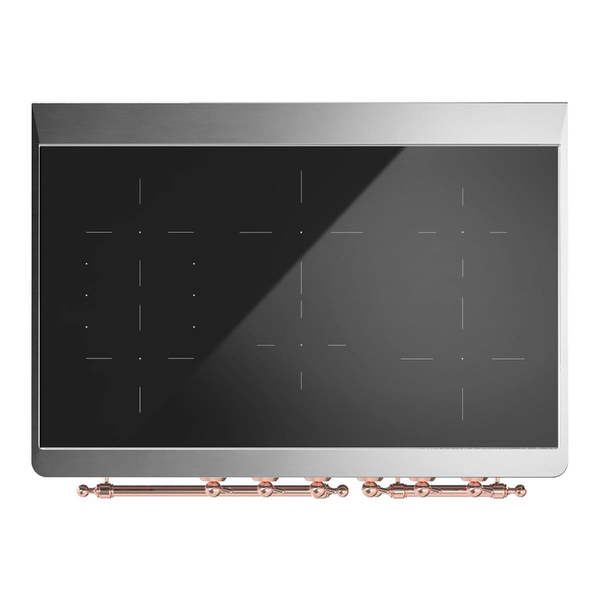 ILVE Majestic III 40-Inch Induction Range, 6 Elements, Solid Door Electric Oven, White with Copper Trim (UMDIB40QNR3WHP)
