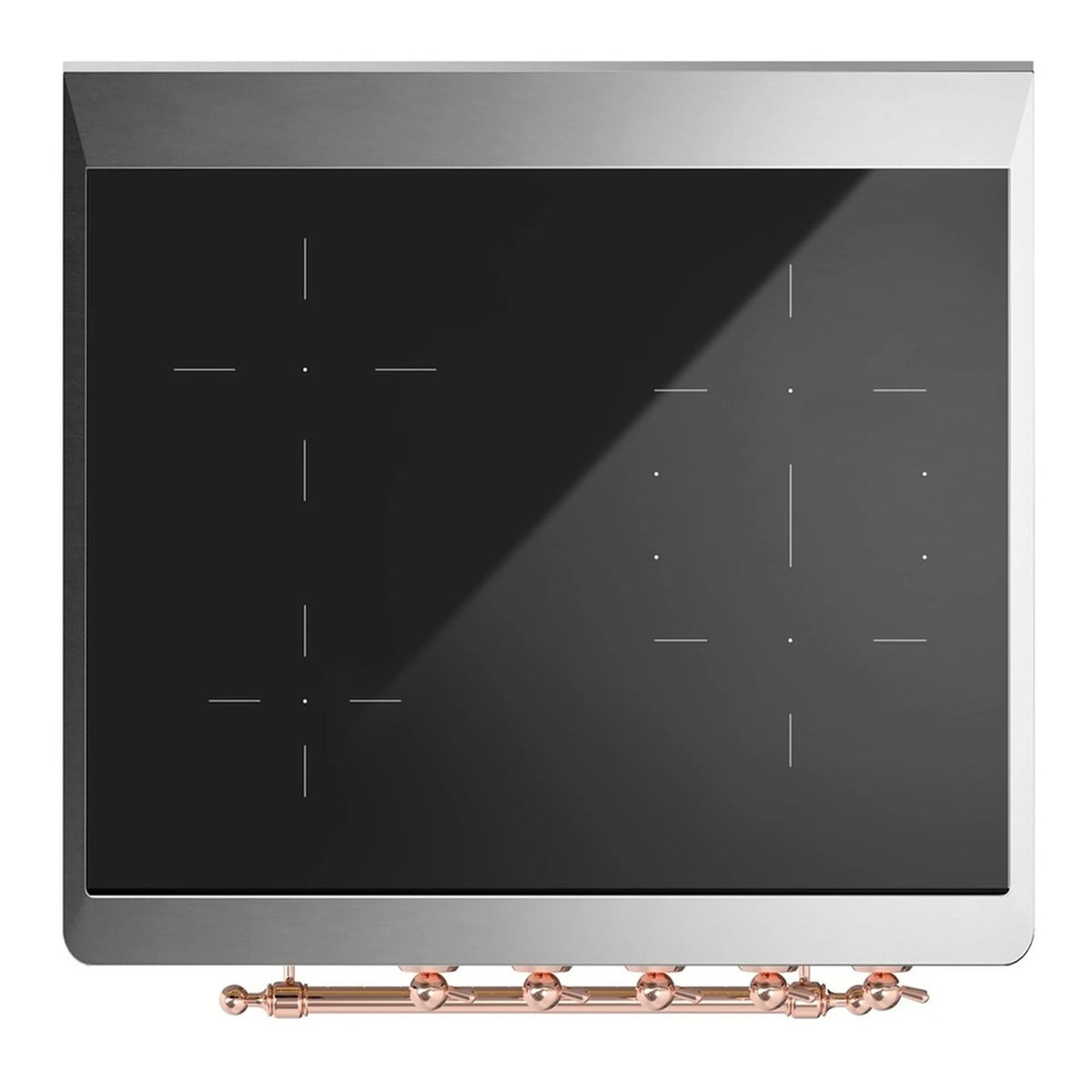 ILVE Majestic III 30-Inch Induction Range, 4 Elements, Triple Glass Door Electric Oven, Antique White with Copper Trim (UMIB30NR3AWP)