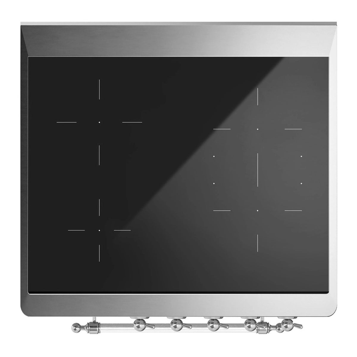 ILVE Majestic III 30-Inch Induction Range with 4 Induction Elements and Triple Glass Door Electric Oven in Matte Graphite with Chrome Trim (UMIB30NR3MGC)