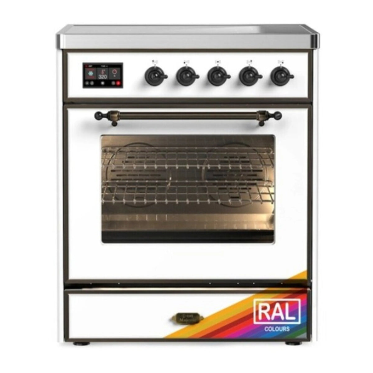 ILVE Majestic III 30-Inch Induction Range, 4 Elements, Triple Glass Door Electric Oven, RAL with Burnished Trim (UMIB30NR3RAB)