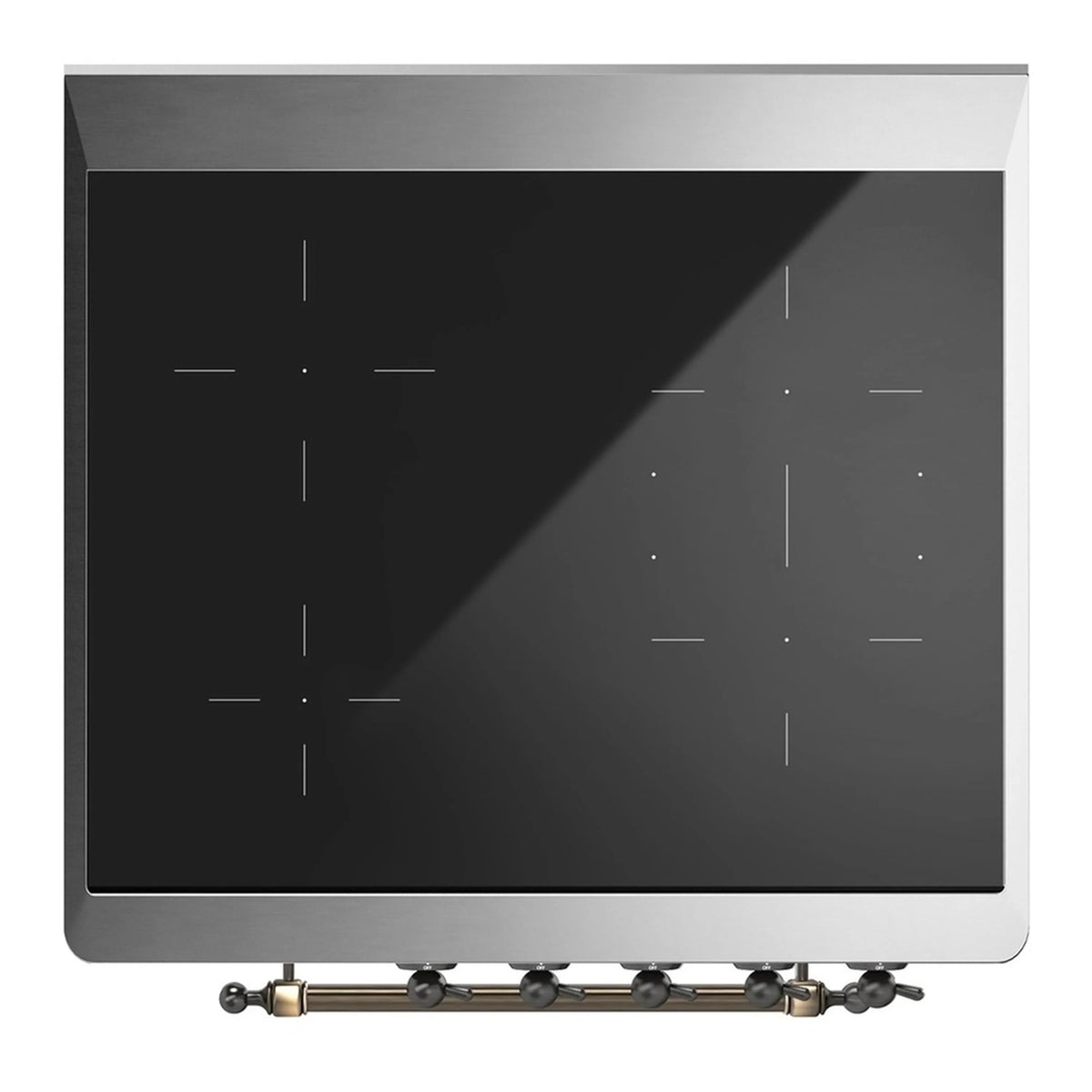 ILVE Majestic III 30-Inch Induction Range, 4 Elements, Triple Glass Door Electric Oven, RAL with Burnished Trim (UMIB30NR3RAB)