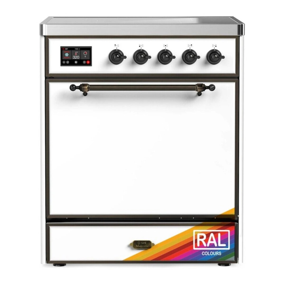ILVE Majestic III 30-Inch Induction Range, 4 Elements, Solid Door Electric Oven, RAL with Burnished Trim (UMIB30QNR3RAB)