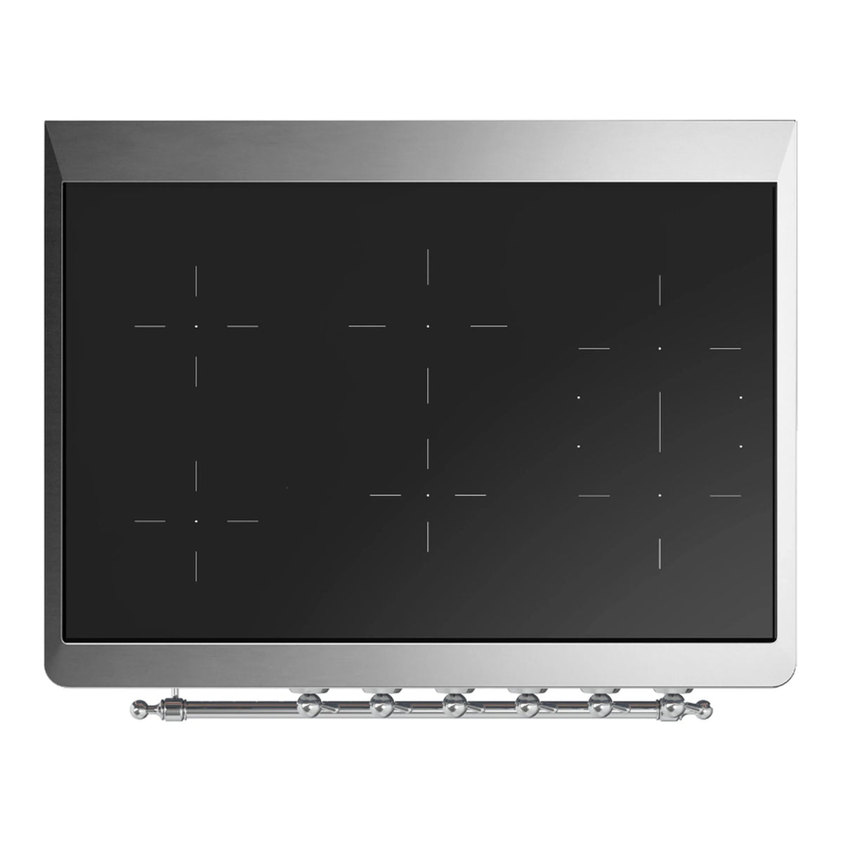 ILVE Majestic III 36-Inch Induction Range, 6 Elements, Triple Glass Door Electric Oven, Glossy Black with Chrome Trim (UMIB36NR3BKC)