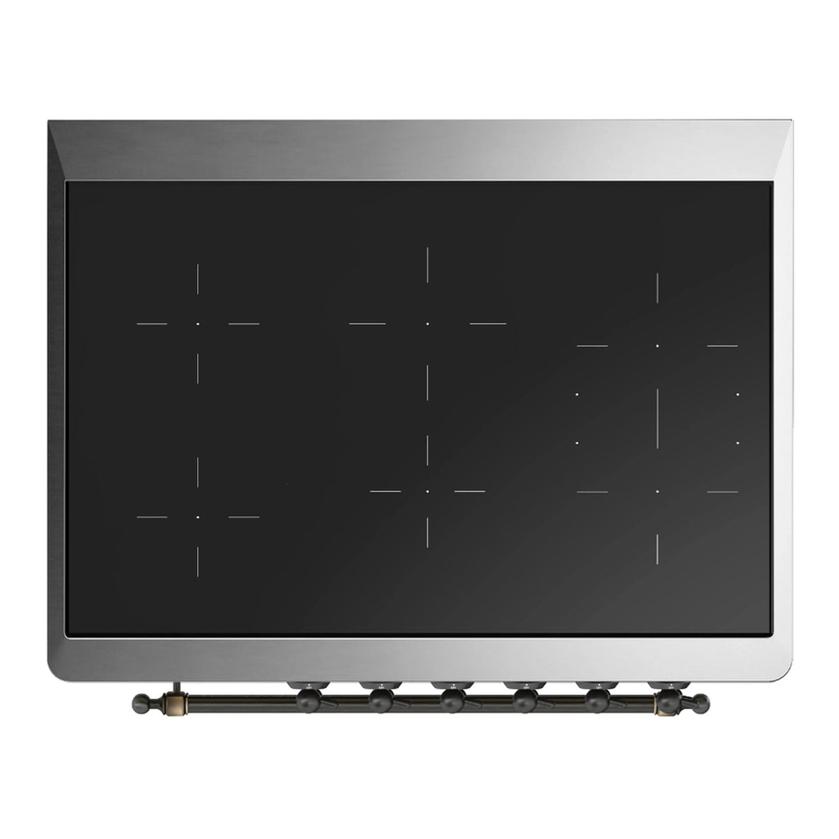 ILVE Majestic III 36-Inch Induction Range, 6 Elements, Triple Glass Door Electric Oven, Burgundy with Burnished Trim (UMIB36NR3BUB)