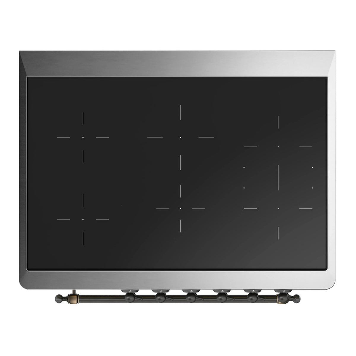 ILVE Majestic III 36-Inch Induction Range, 6 Elements, Triple Glass Door Electric Oven, Stainless Steel with Burnished Trim (UMIB36NR3SSB)