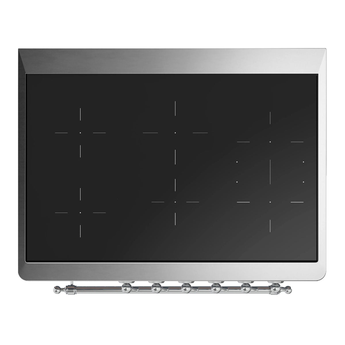 ILVE Majestic III 36-Inch Induction Range, 6 Elements, Solid Door Electric Oven, Glossy Black with Chrome Trim (UMIB36QNR3BKC)