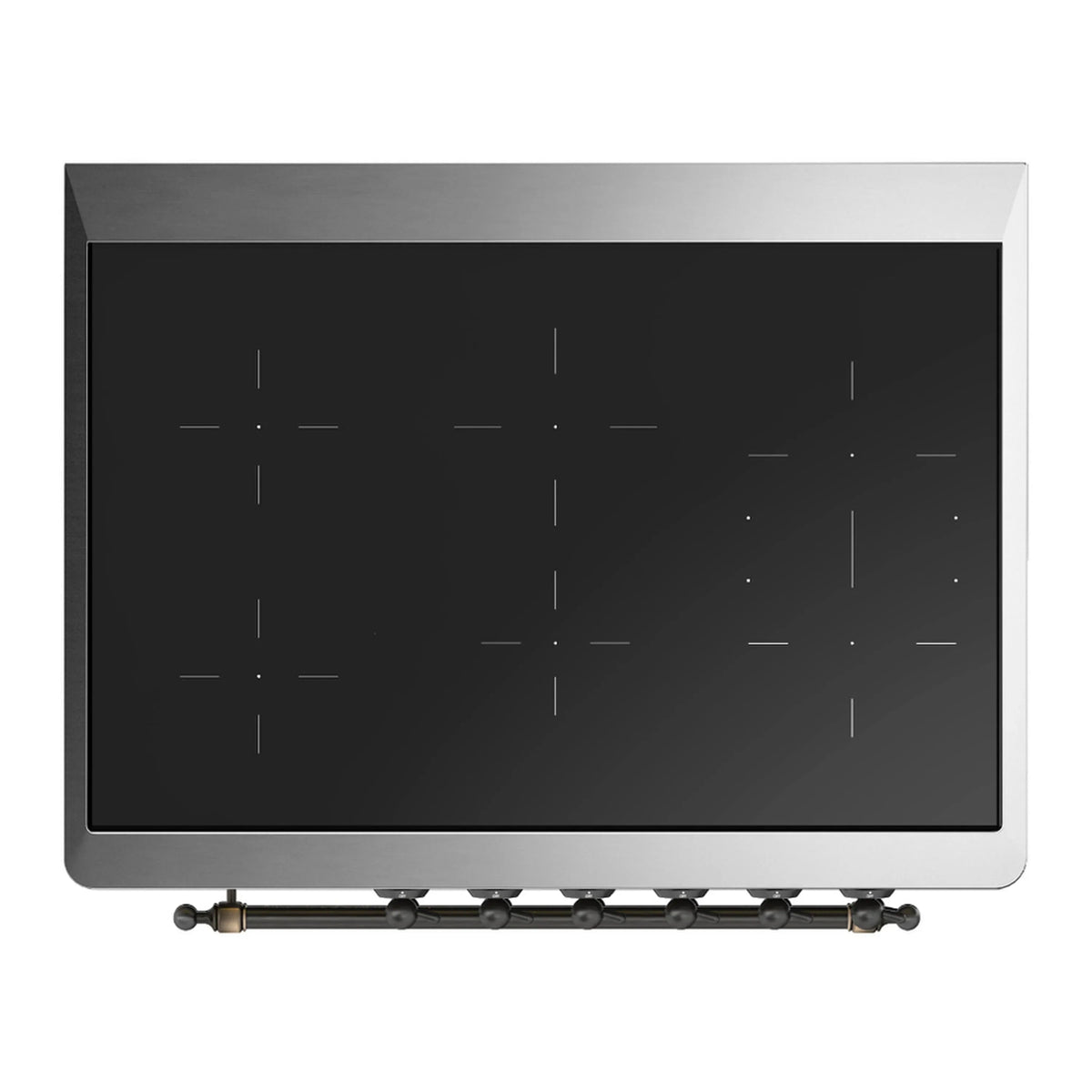 ILVE Majestic III 36-Inch Induction Range, 6 Elements, Solid Door Electric Oven, Emerald Green with Burnished Trim (UMIB36QNR3EGB)