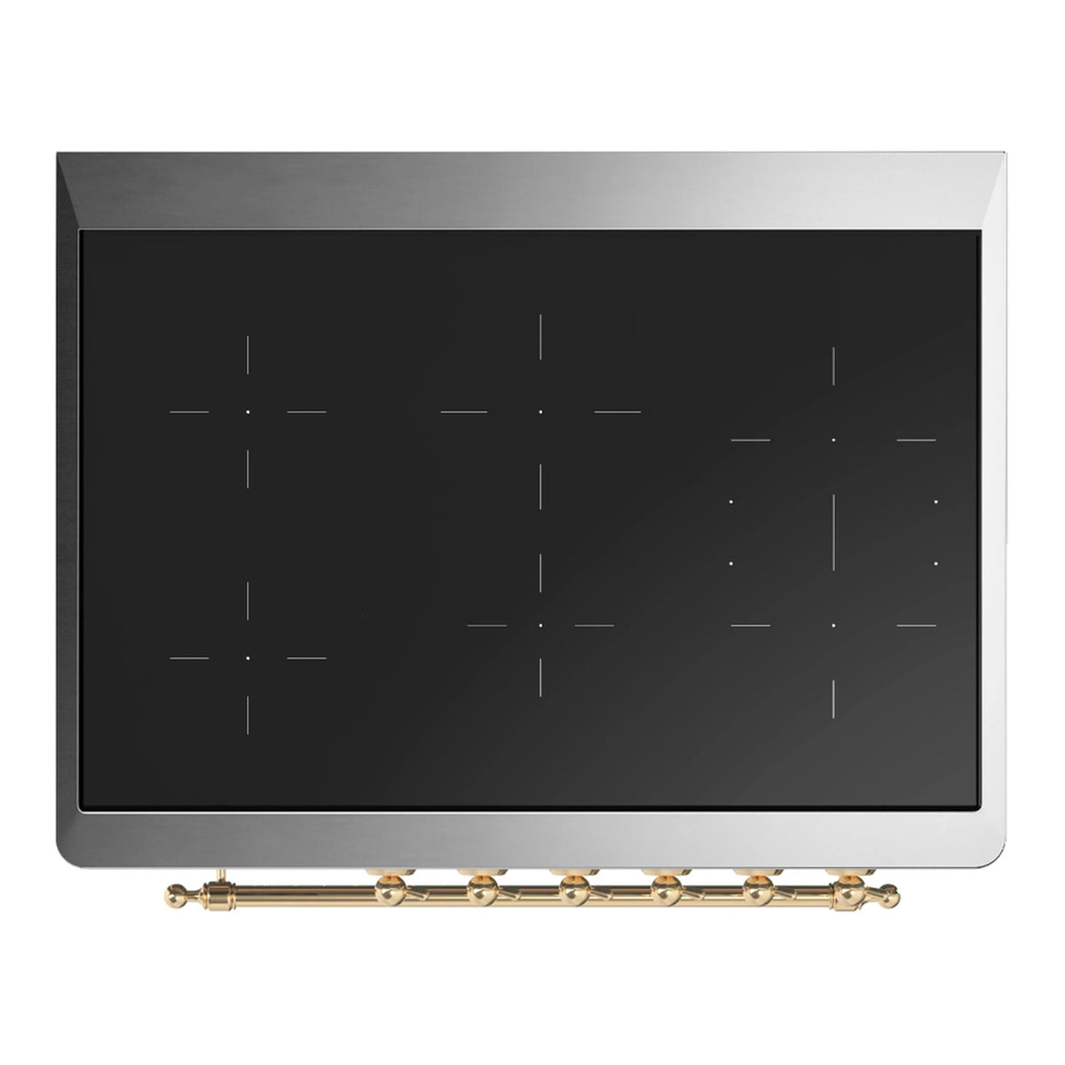ILVE Majestic III 36-Inch Induction Range, 6 Elements, Solid Door Electric Oven, Matte Graphite with Brass Trim (UMIB36QNR3MGG)
