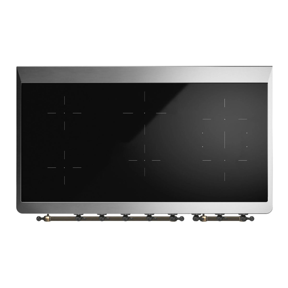 ILVE Majestic III 48-Inch Induction Range, 6 Elements, Triple Glass Door Electric Oven, Antique White with Burnished Trim (UMIB48NR3AWB)