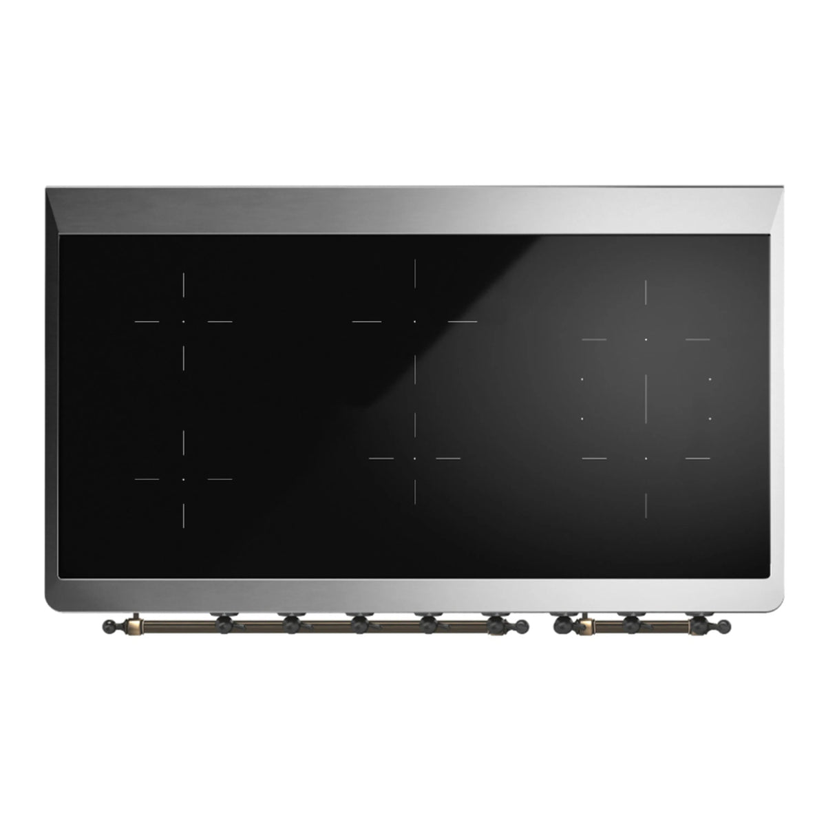 ILVE Majestic III 48-Inch Induction Range, 6 Elements, Triple Glass Door Electric Oven, Blue Grey with Burnished Trim (UMIB48NR3BGB)