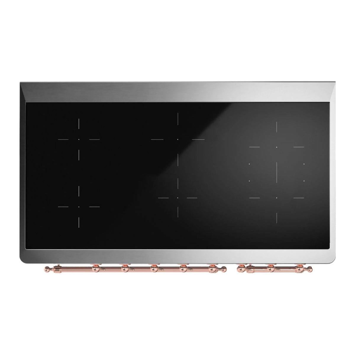 ILVE Majestic III 48-Inch Induction Range, 6 Elements, Triple Glass Door Electric Oven, Blue Grey with Copper Trim (UMIB48NR3BGP)