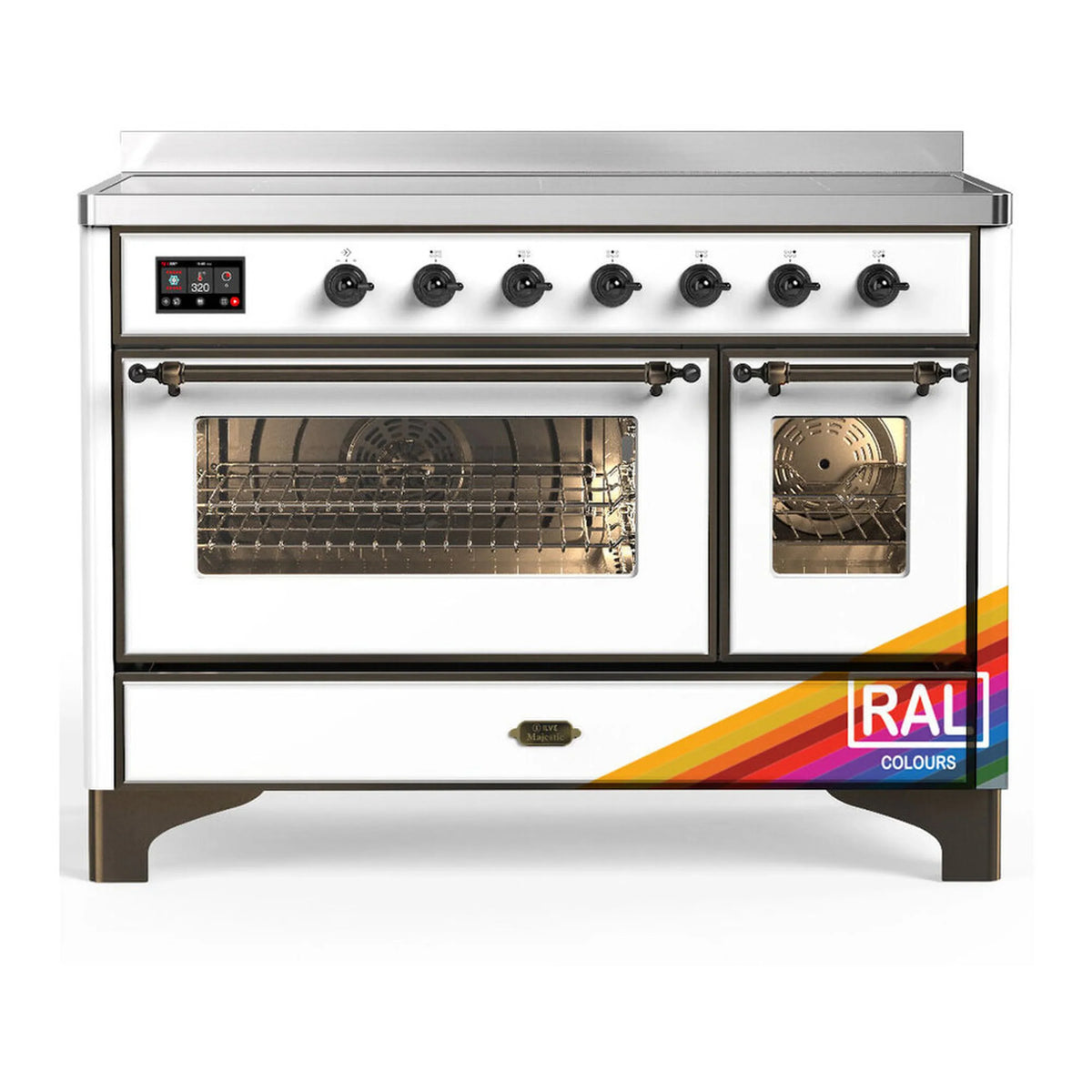 ILVE Majestic III 48-Inch Induction Range, 6 Elements, Triple Glass Door Electric Oven, RAL with Burnished Trim (UMIB48NR3RAB)