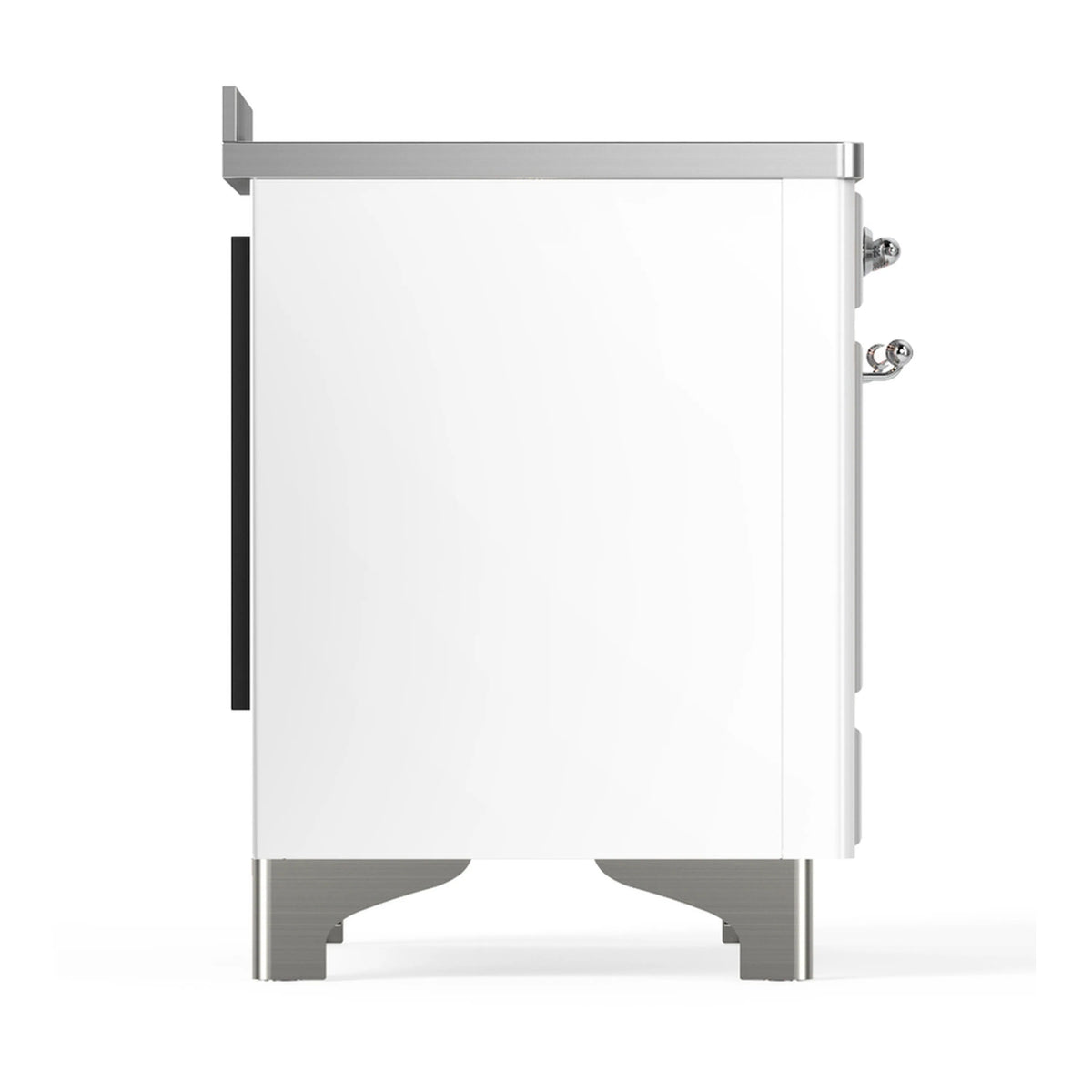 ILVE Majestic III 48-Inch Induction Range with 6 Induction Elements and Triple Glass Door Electric Oven in White with Chrome Trim (UMIB48NR3WHC)