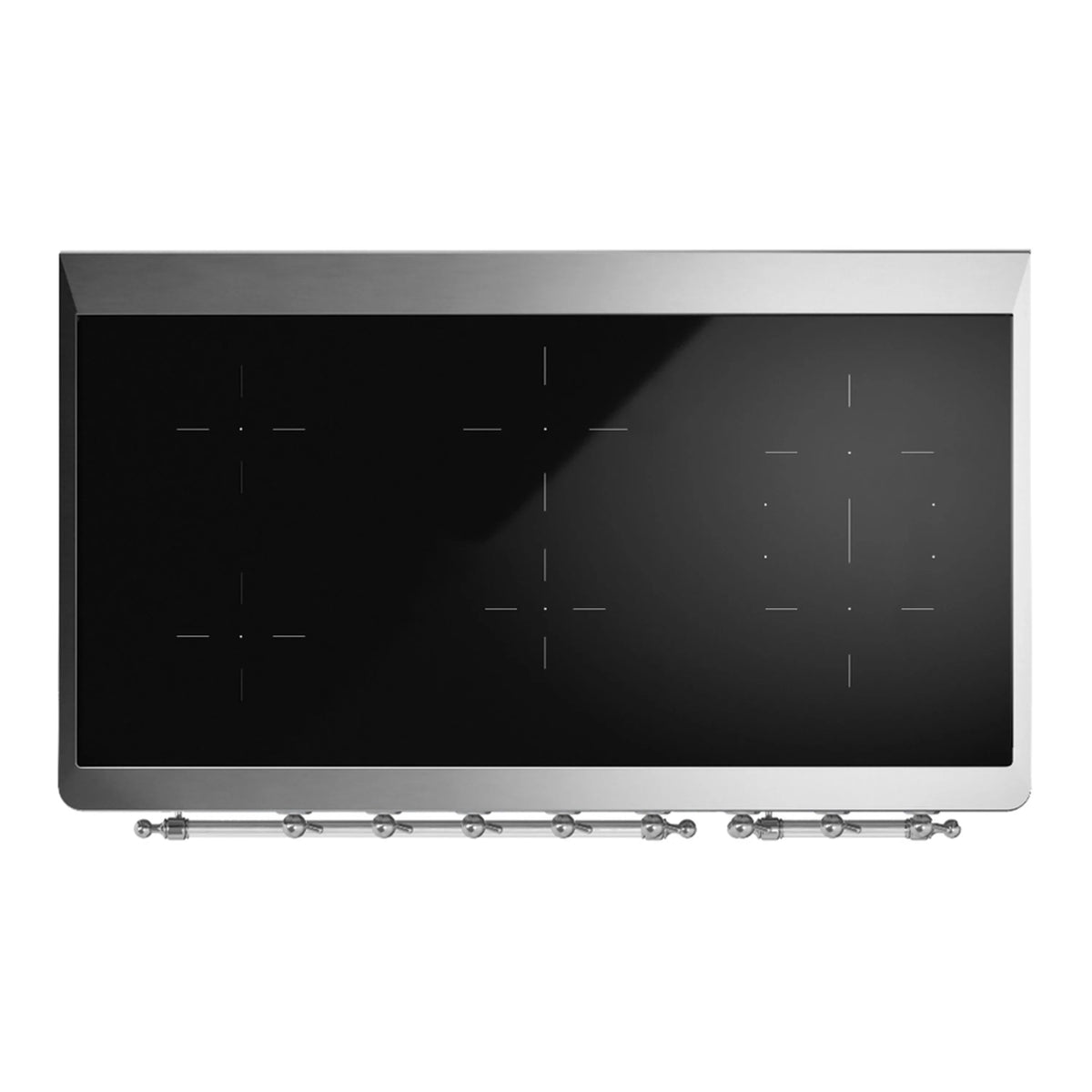 ILVE Majestic III 48-Inch Induction Range, 6 Elements, Solid Door Electric Oven, Blue Grey with Chrome Trim (UMIB48QNR3BGC)