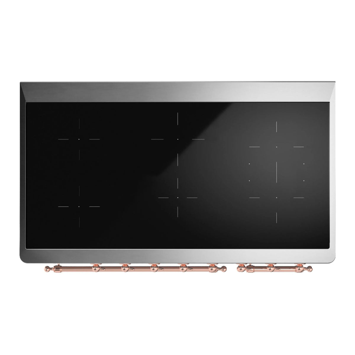 ILVE Majestic III 48-Inch Induction Range, 6 Elements, Solid Door Electric Oven, Blue Grey with Copper Trim (UMIB48QNR3BGP)