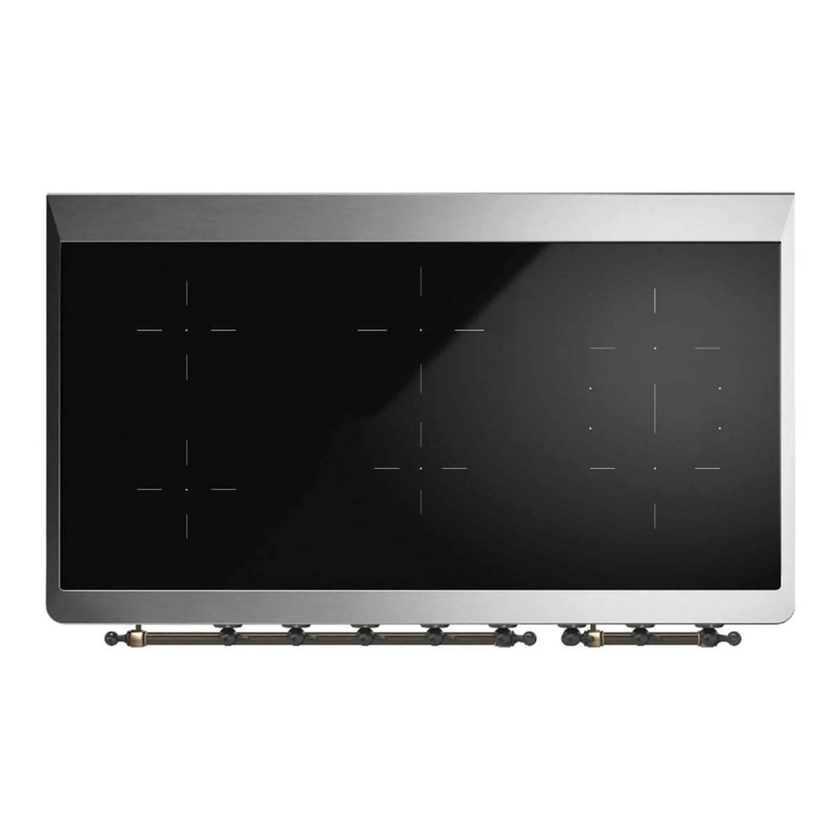 ILVE Majestic III 48-Inch Induction Range, 6 Elements, Solid Door Electric Oven, Emerald Green with Burnished Trim (UMIB48QNR3EGB)