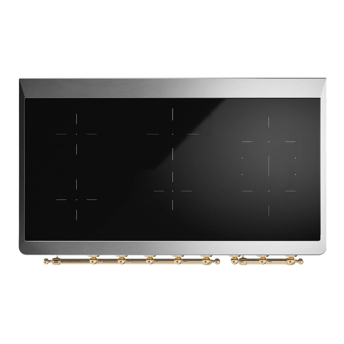 ILVE Majestic III 48-Inch Induction Range, 6 Elements, Solid Door Electric Oven, Midnight Blue with Brass Trim (UMIB48QNR3MBG)