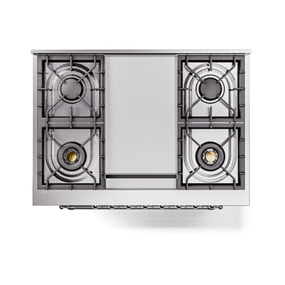 ILVE Nostalgie II Noblesse 36-Inch Natural Gas Dual Fuel Range and Triple Glass Door in Emerald Green with Chrome Trim (UN36FNMPEGC)