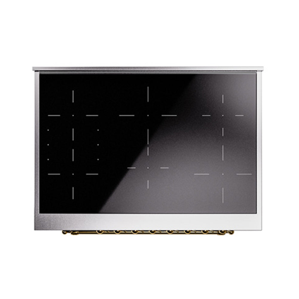 ILVE Nostalgie II Noblesse 36-Inch Induction Range with Triple Glass Door in Matte Graphite with Brass Trim (UNI366NMPMGG)