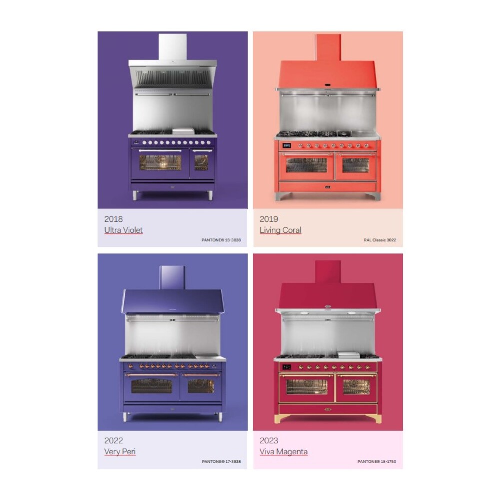 ILVE Nostalgie II Noblesse 48-Inch Induction Range with Triple Glass Door in Custom RAL with Chrome Trim (UNI486NMPRAC)