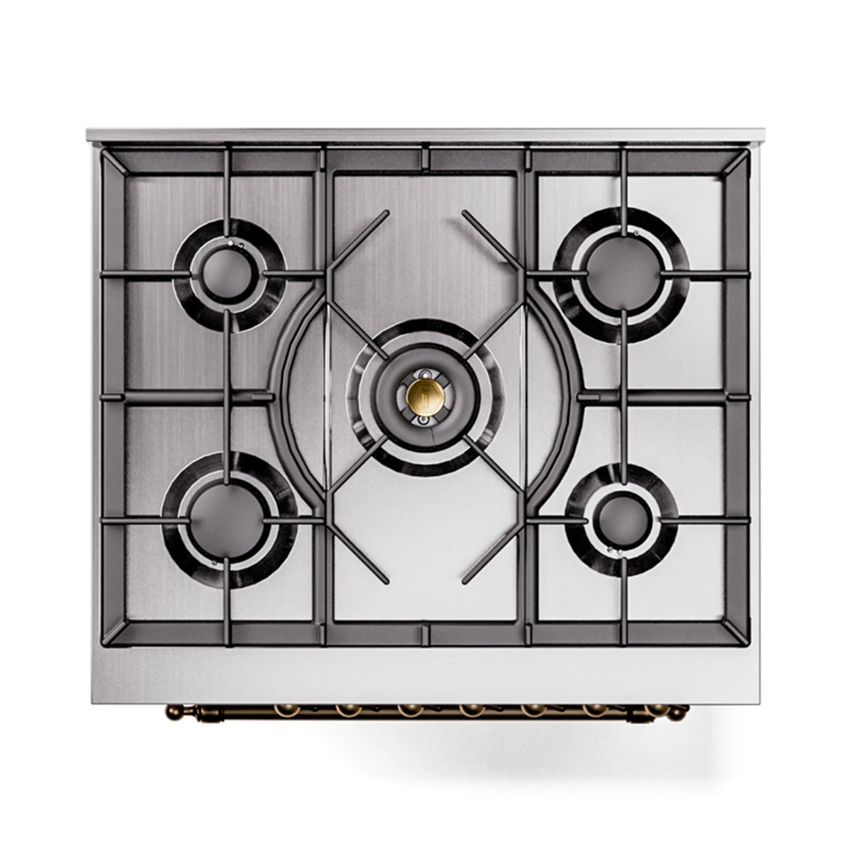 ILVE Nostalgie II 30-Inch Dual Fuel Freestanding Range in Antique White with Burnished Bronze Trim (UP30NMPAWBLP)