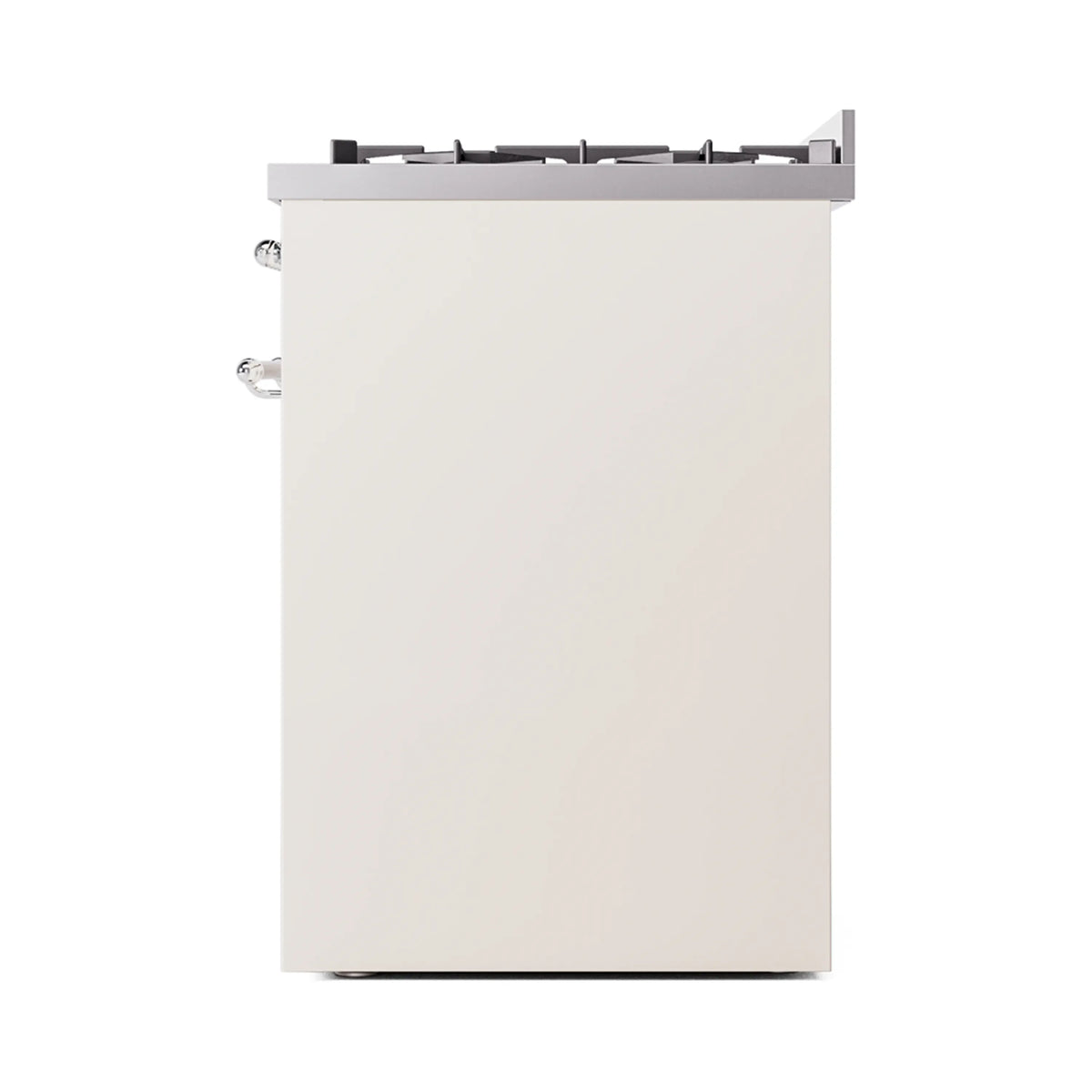 ILVE Nostalgie II 30-Inch Freestanding Natural Gas Dual Fuel Range in Antique White with Chrome Trim (UP30NMPAWC)