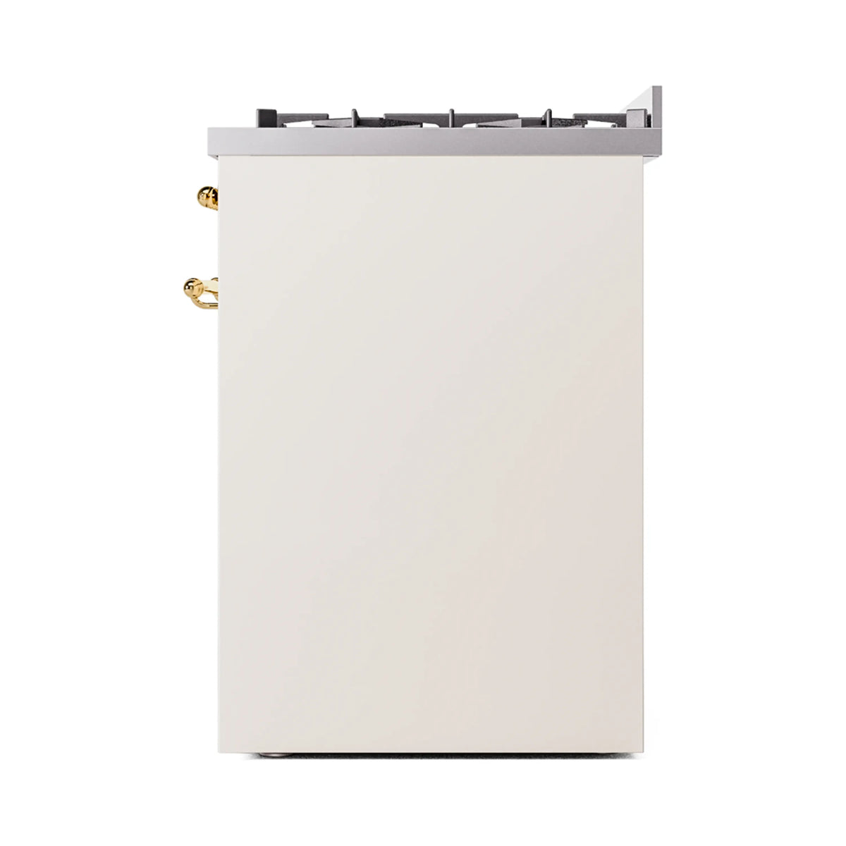 ILVE Nostalgie II 30-Inch Dual Fuel Freestanding Range in Antique White with Brass Trim (UP30NMPAWGLP)