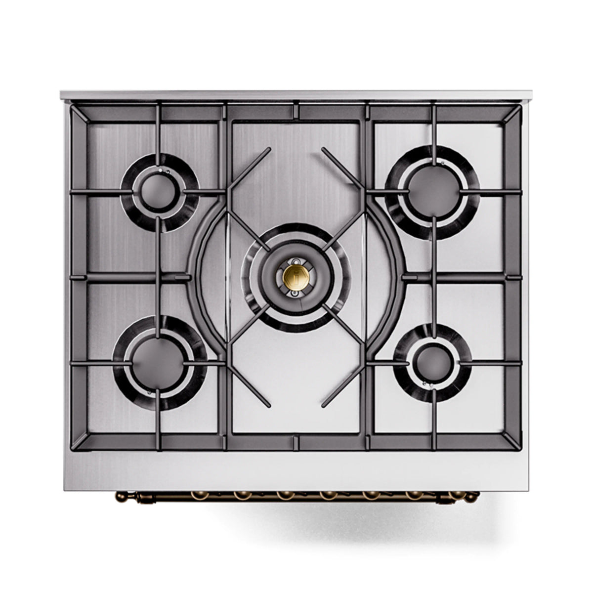 ILVE Nostalgie II 30-Inch Freestanding Natural Gas Dual Fuel Range in Glossy Black with Burnished Bronze Trim (UP30NMPBKB)