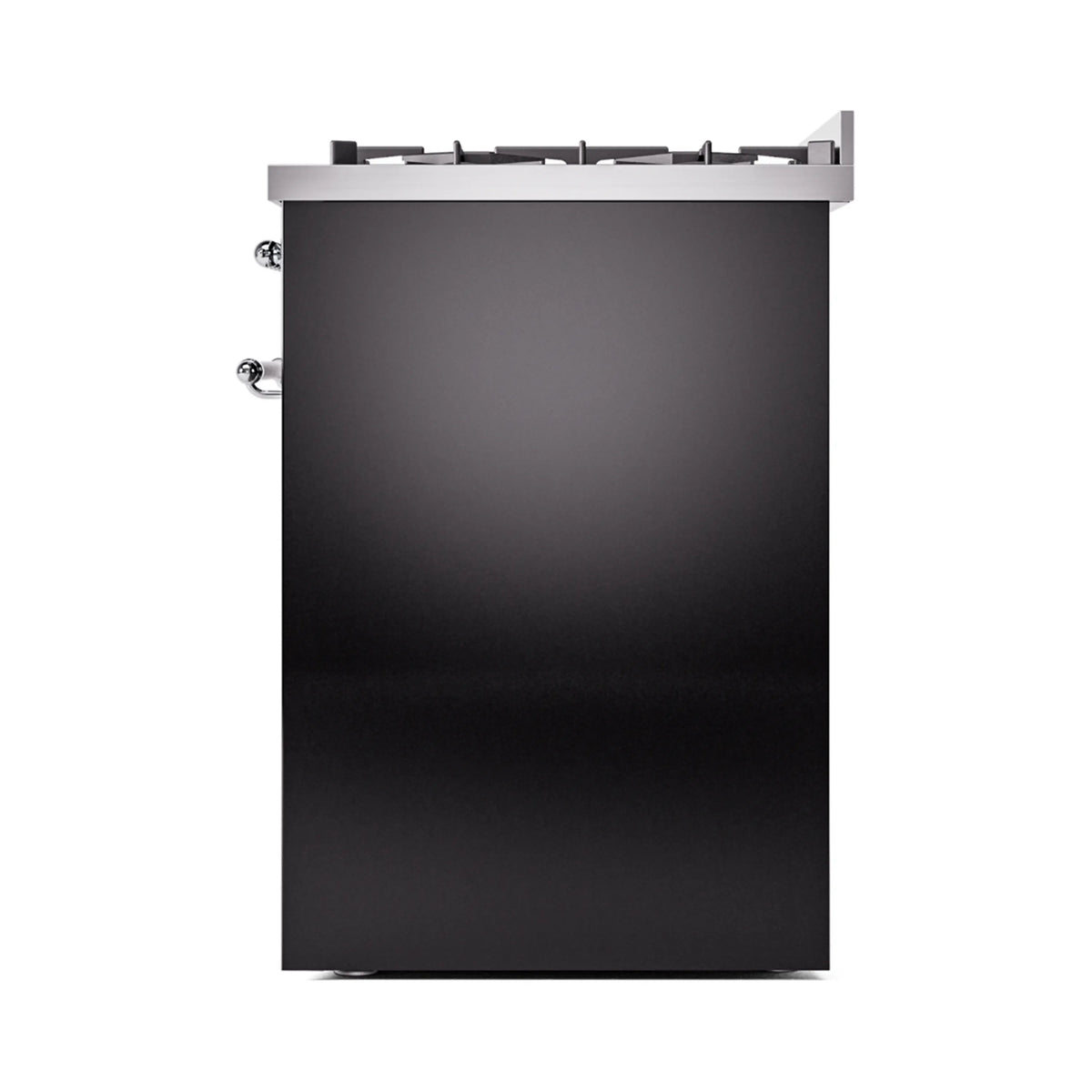 ILVE Nostalgie II 30-Inch Dual Fuel Freestanding Range in Glossy Black with Chrome Trim (UP30NMPBKCLP)