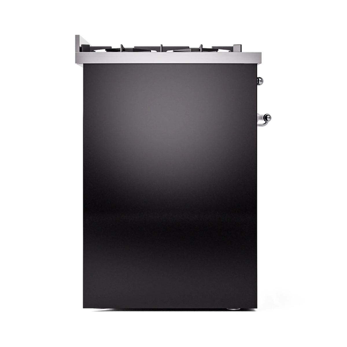 ILVE Nostalgie II 30-Inch Dual Fuel Freestanding Range in Glossy Black with Chrome Trim (UP30NMPBKCLP)