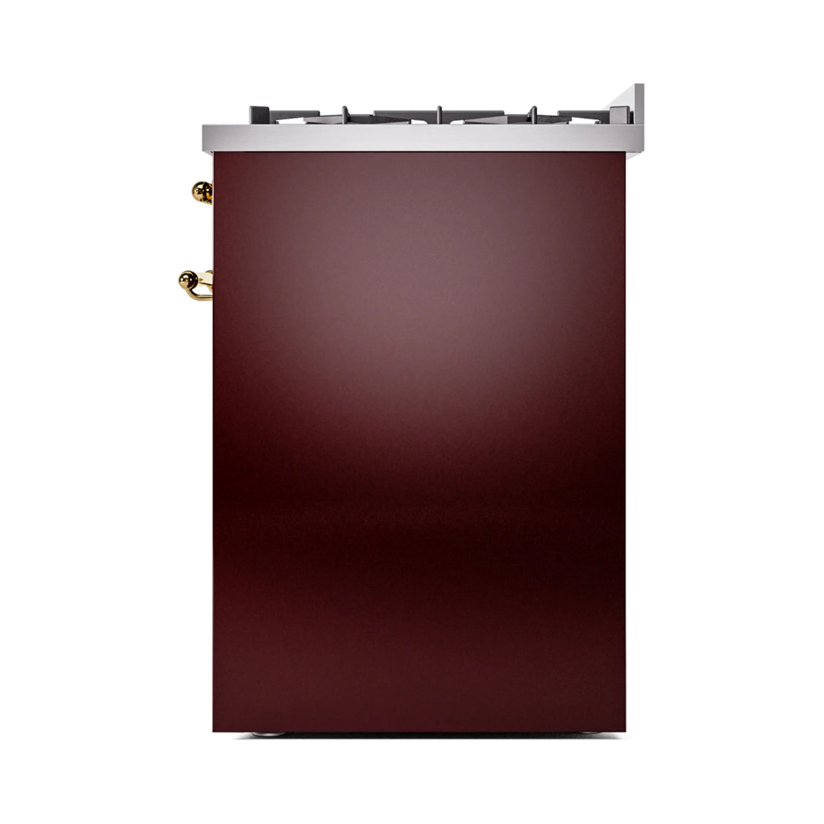 ILVE Nostalgie II 30-Inch Dual Fuel Freestanding Range in Burgundy with Brass Trim (UP30NMPBUGLP)