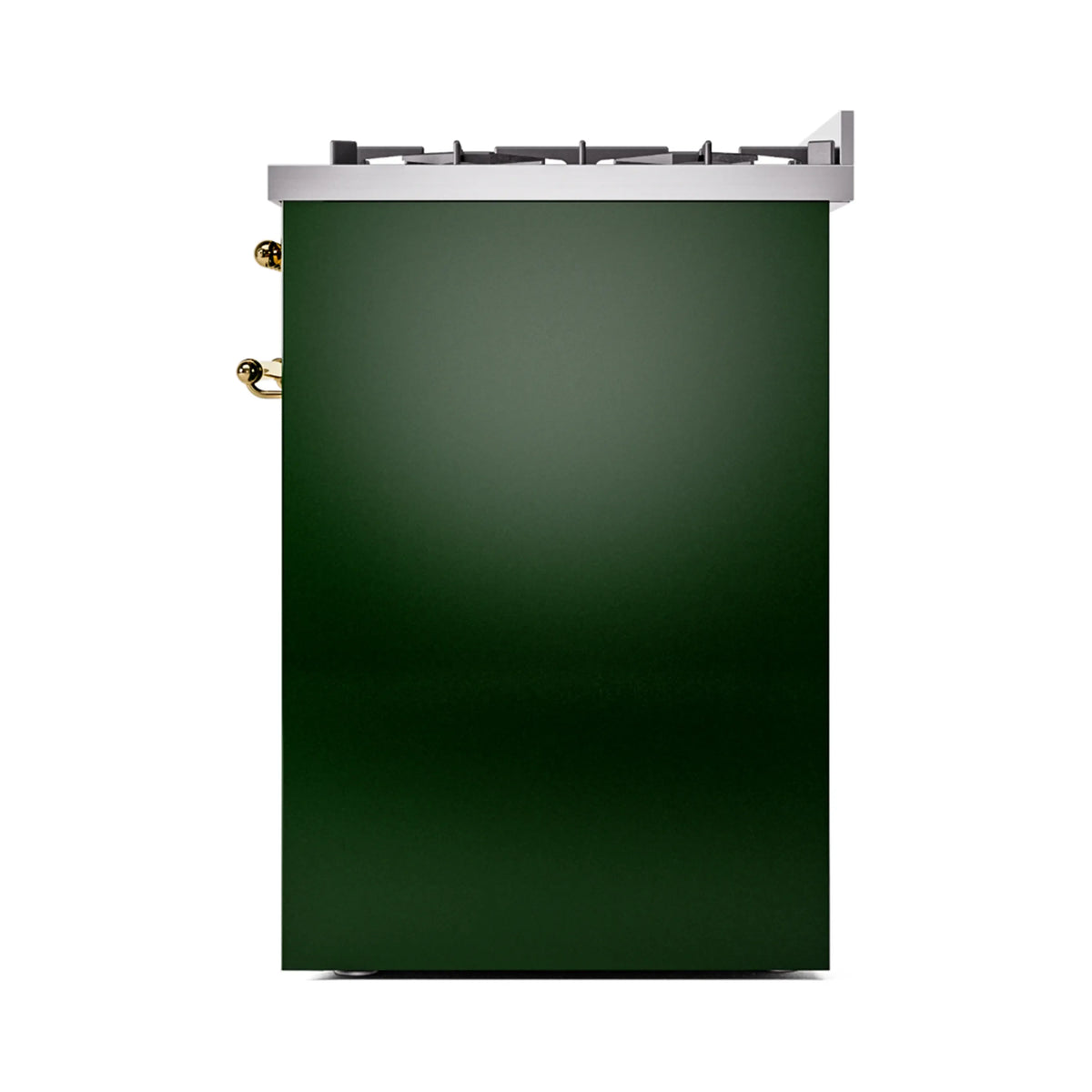 ILVE Nostalgie II 30-Inch Freestanding Natural Gas Dual Fuel Range in Emerald Green with Brass Trim (UP30NMPEGG)