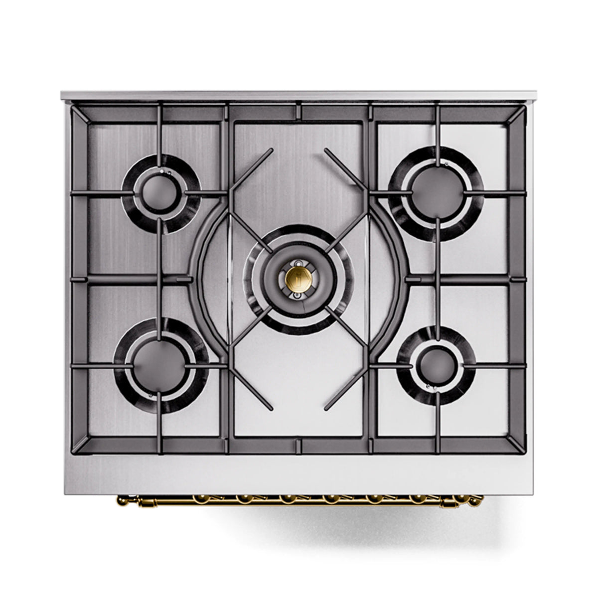 ILVE Nostalgie II 30-Inch Dual Fuel Freestanding Range in Midnight Blue with Brass Trim (UP30NMPMBGLP)