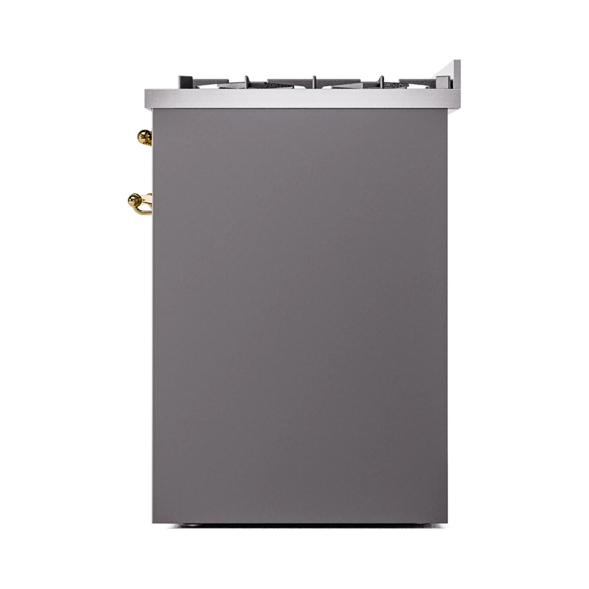 ILVE Nostalgie II 30-Inch Dual Fuel Freestanding Range in Matte Graphite with Brass Trim (UP30NMPMGGLP)