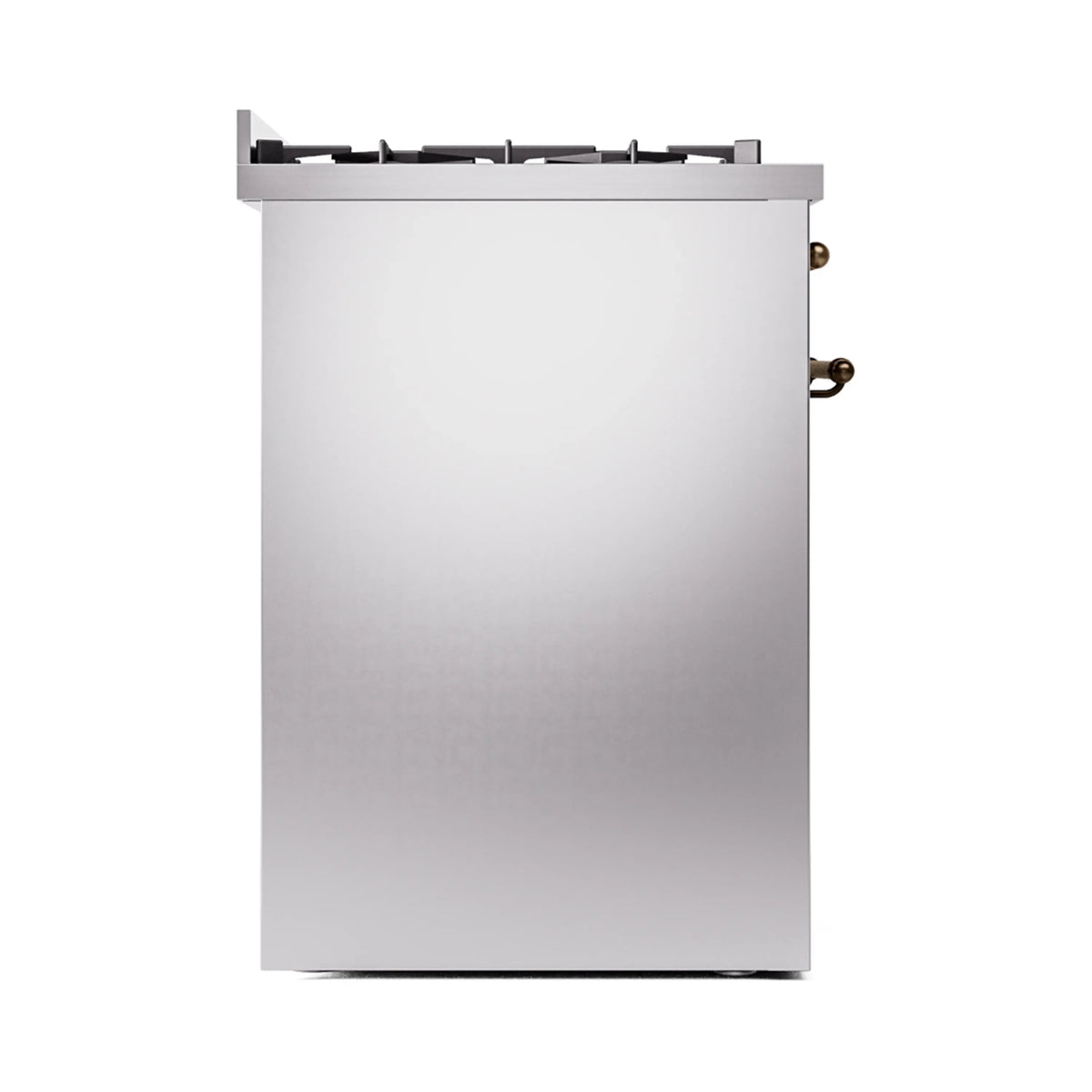 ILVE Nostalgie II 30-Inch Freestanding Natural Gas Dual Fuel Range in Stainless Steel with Burnished Bronze Trim (UP30NMPSSB)