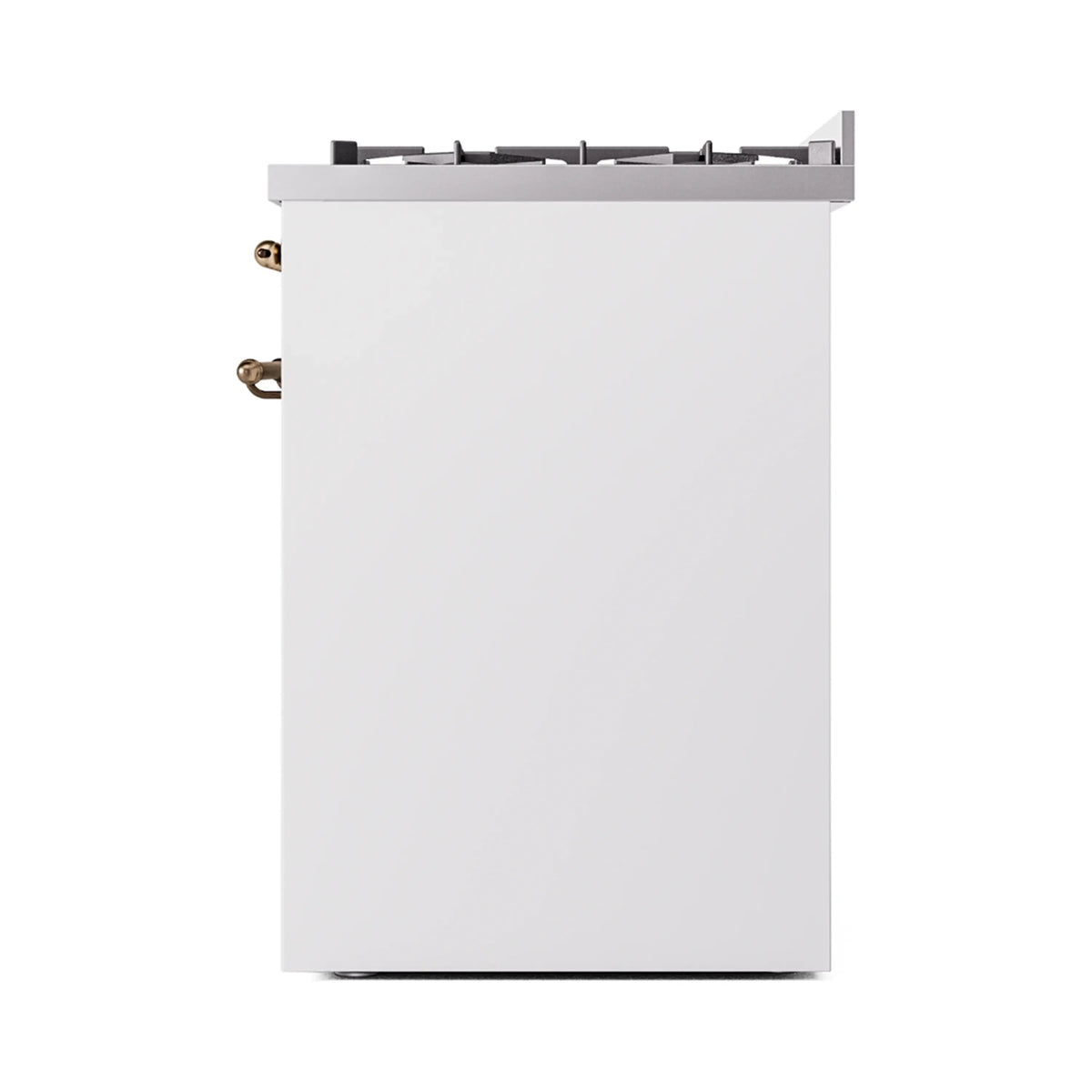 ILVE Nostalgie II 30-Inch Dual Fuel Freestanding Range in White with Burnished Bronze Trim (UP30NMPWHBLP)