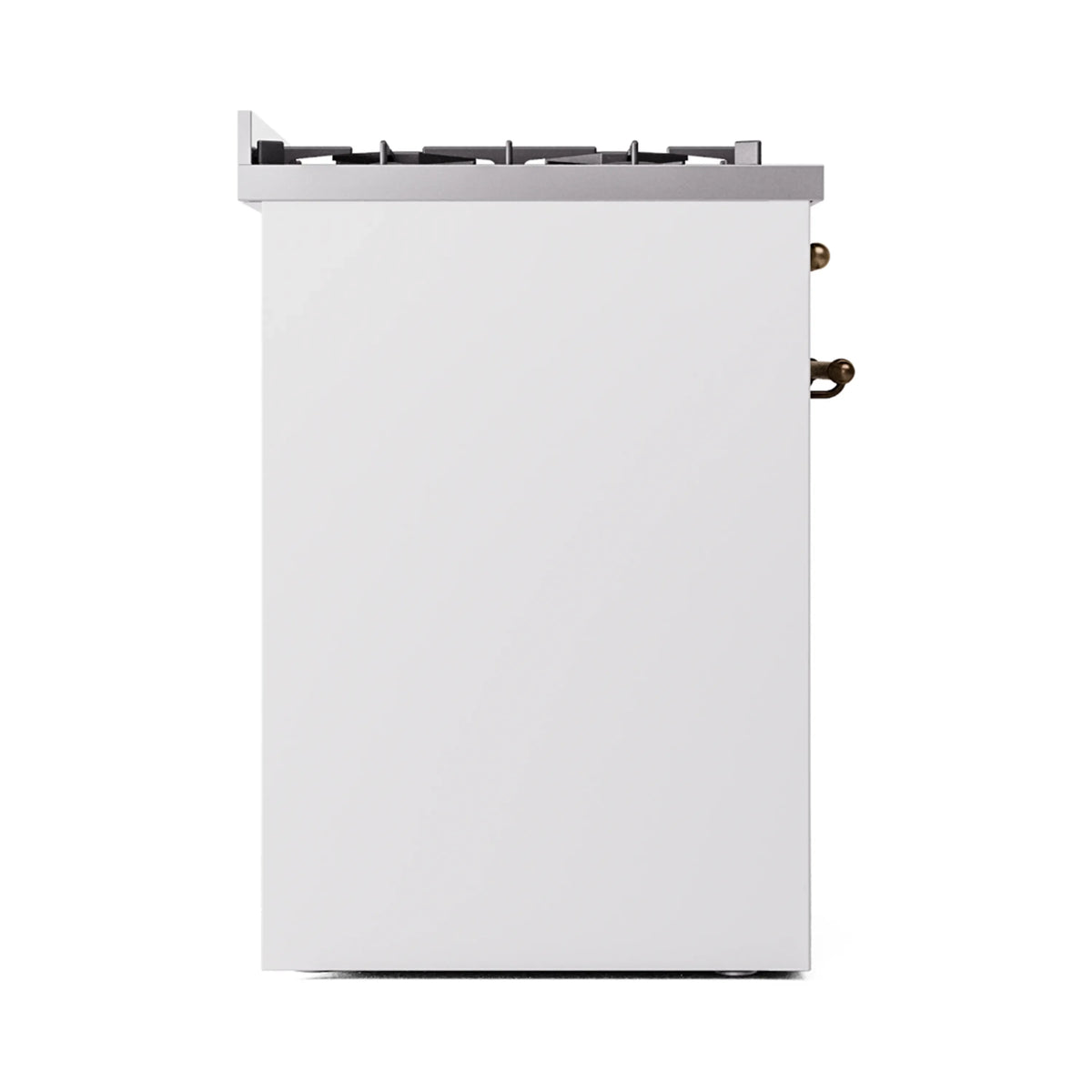 ILVE Nostalgie II 30-Inch Dual Fuel Freestanding Range in White with Burnished Bronze Trim (UP30NMPWHBLP)