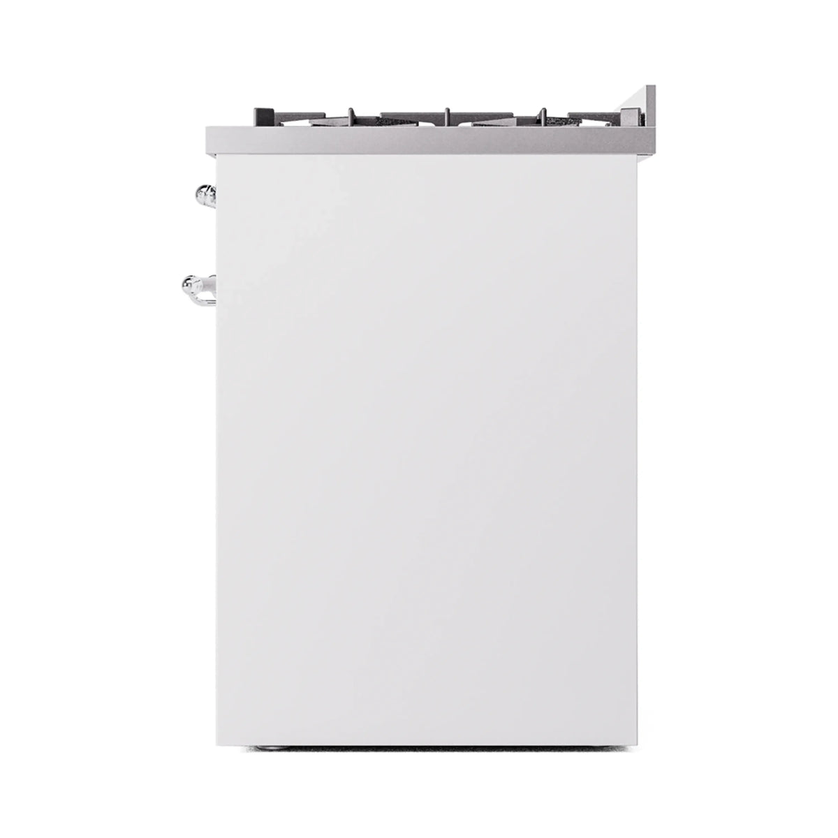 ILVE Nostalgie II 30-Inch Freestanding Natural Gas Dual Fuel Range in White with Chrome Trim (UP30NMPWHC)