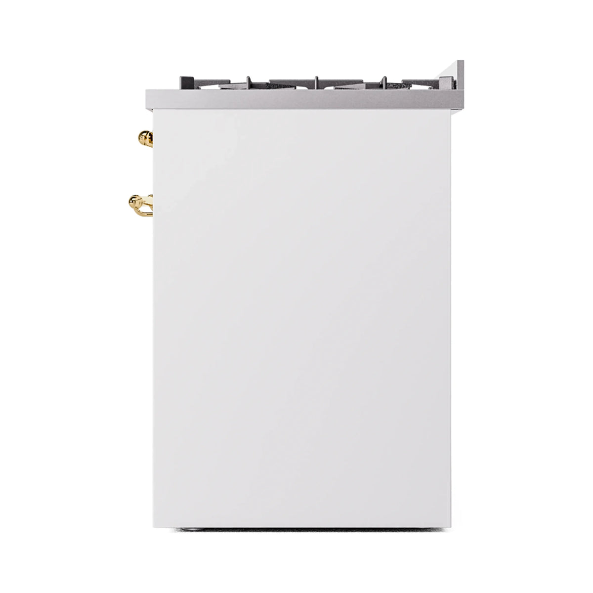 ILVE Nostalgie II 30-Inch Dual Fuel Freestanding Range in White with Brass Trim (UP30NMPWHGLP)