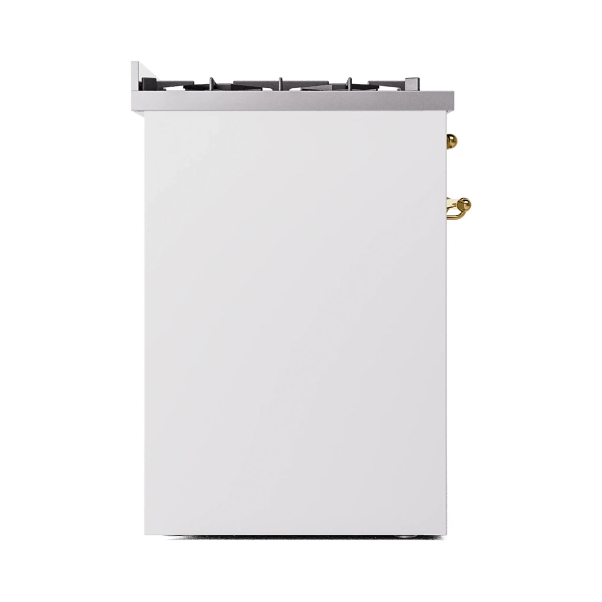 ILVE Nostalgie II 30-Inch Dual Fuel Freestanding Range in White with Brass Trim (UP30NMPWHGLP)
